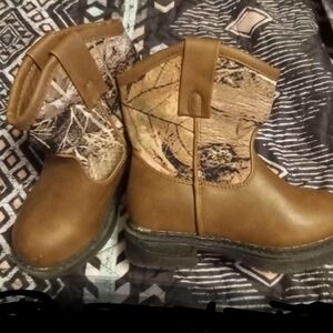 Brown Camouflage Kids Boots